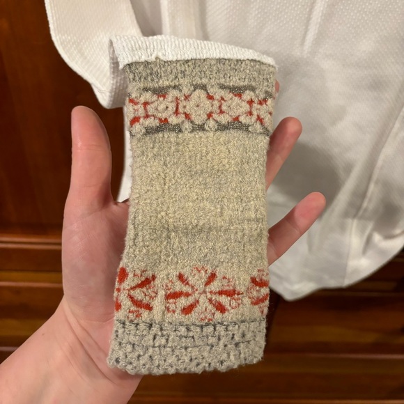 Free People White Henley with Knit Cuffs - Picture 3 of 4